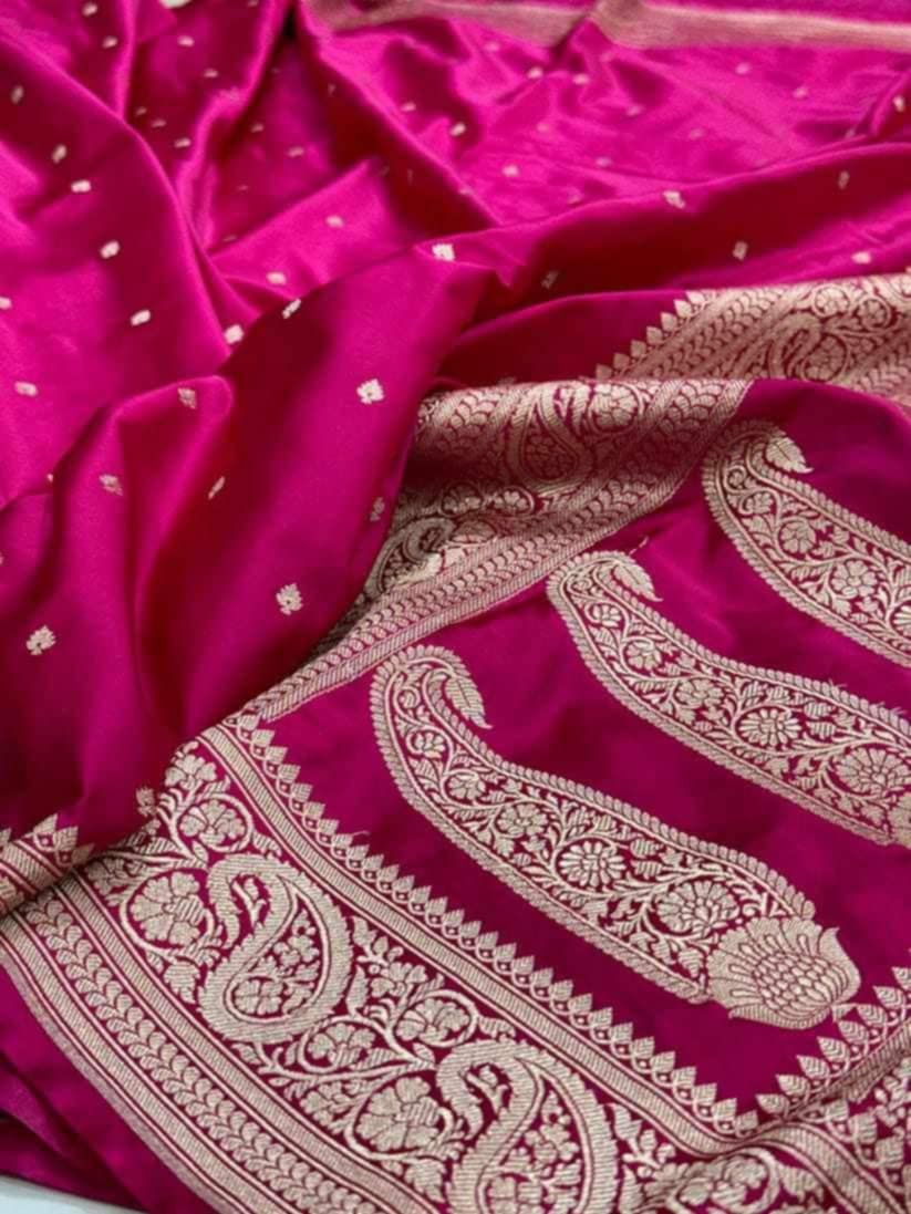 Pink Banarasi Mashru Silk Saree – A Royal Touch of Grace & Heritage by Kashiratnam