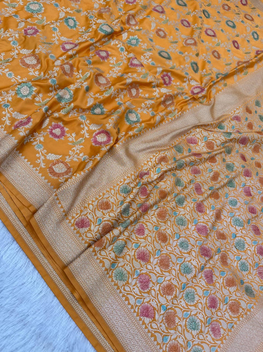 Banarasi Masru upada Silk Saree Multy Colour.