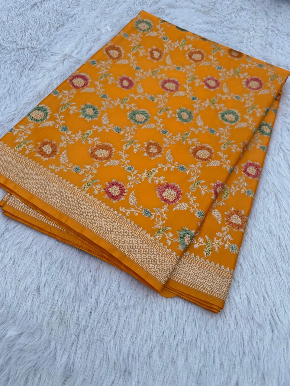 Banarasi Masru upada Silk Saree Multy Colour.
