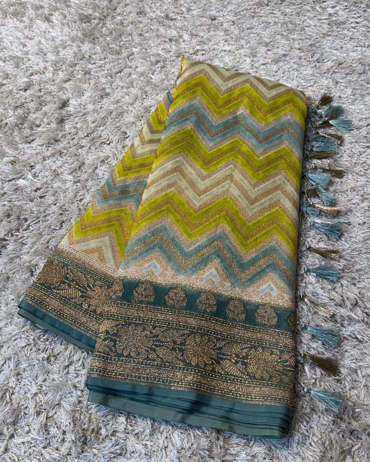 Elegant Multicolor  Banarasi Georgette Saree