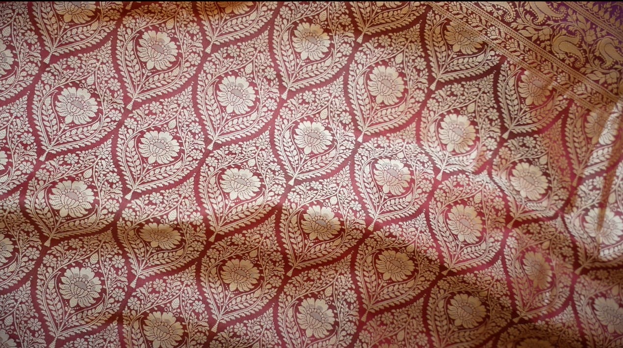 Pashmeena Silk Banarasi Saree with Intricate Zari Jaal Work