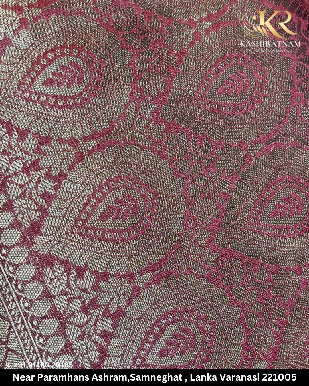 Majestic Pink Banarasi Katan Silk Saree with Golden Zari Border